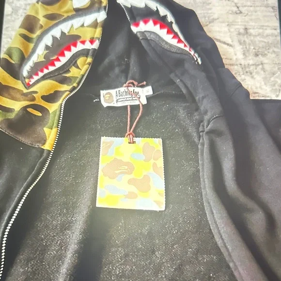 Bape Black and Camouflage Shark Hoodie - Picture 3 of 3